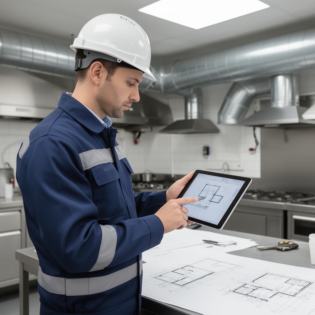 Tecnico ZAPPER® analizza il progetto dell'impianto di aspirazione su tablet